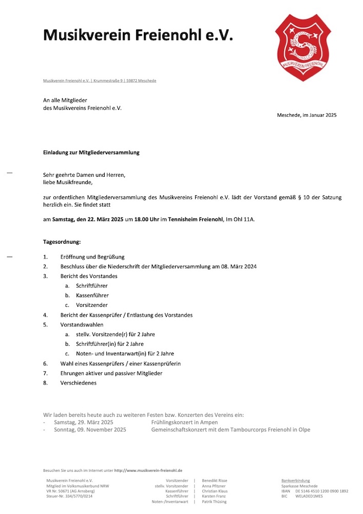 20250219 Einladung mit Tagesordnung