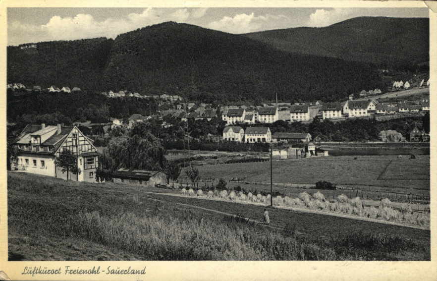 Freienohl um 1959 - Blick von der Rietbüsche auf die Bettenhelle.