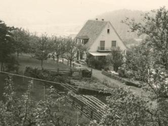 Das Katersiepen, vorne der Garten der Familie Hatzig, hinten das Haus der Familie Kramer